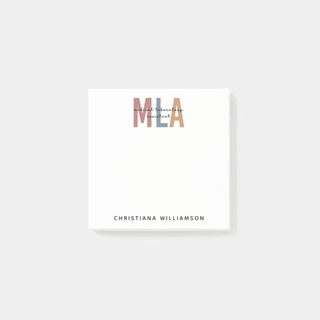 Personlig MLA Sjukvårdsassistent Post-it Block (Framsida)