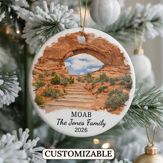 Personlig Moab-ornament, Anpassad Utah-statssymbol Julgransprydnad Keramik (Skapare uppladdad)