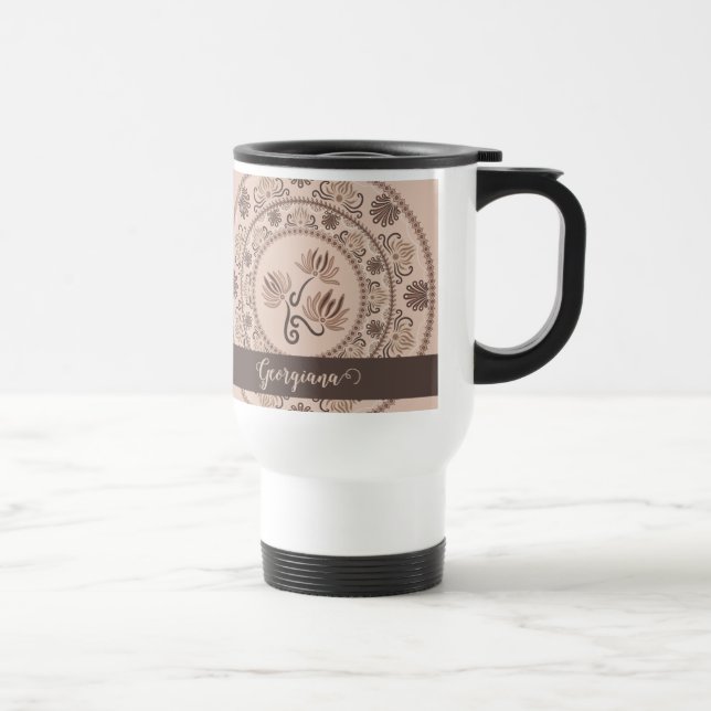 Personlig Mocha Rococo Revival Dot Mandala Resemugg (Höger)
