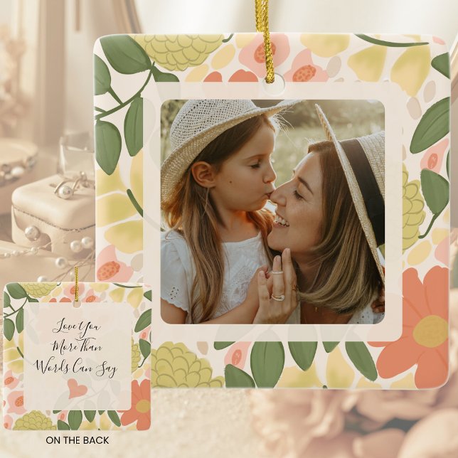 Personlig moder-dotter-utsmyckning  julgransprydnad keramik (Personalized Mother Daughter Ornament Gift)