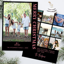 Personlig Modern 10-familjefoton - minimalistisk H Julkort