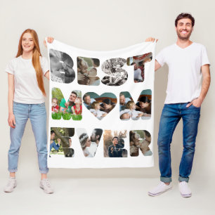 Personlig modern 11-foto Bästa mamma någonsin Fleecefilt
