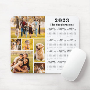 Personlig Modern 2023-kalender 6 Fotokollage Musmatta
