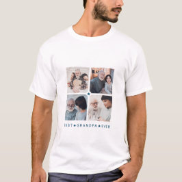 Personlig Modern 4-foto 'Best Grandpa nånsin' T Shirt