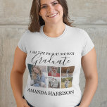 Personlig Modern | 5 Foto | STUDENTEN T Shirt<br><div class="desc">Skapa din egen stolta mamma om student-skjortan med fem foto av din son eller dotter,  text som lyder: "JAG ÄR STUDENT OCH DERAS NAMN MAMMA STOLT". Personligen är enkel,  och teckensnittet stilar,  storlek och färg kan ändras genom att klicka på den anpassade länken efter anpassning.</div>