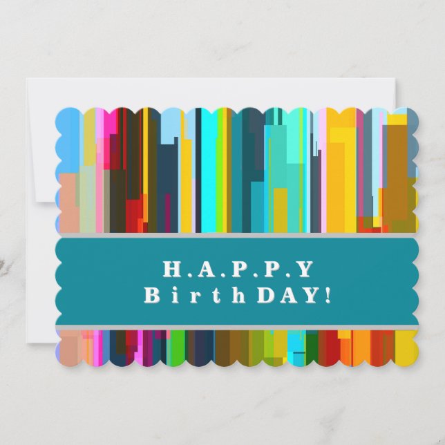 Personlig Modern Abstrakt Art Birthday Card Inbjudningar (Framsida)