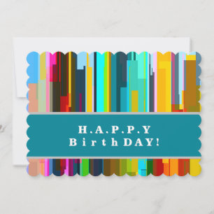 Personlig Modern Abstrakt Art Birthday Card Inbjudningar