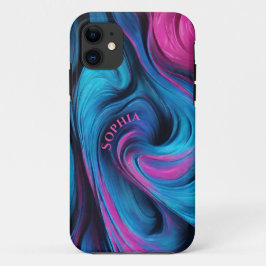 Personlig Modern Abstrakt-Blue och Fuchsia-