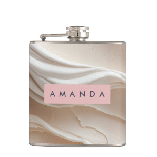 Personlig Modern Abstrakt Cream Swirl Fickplunta