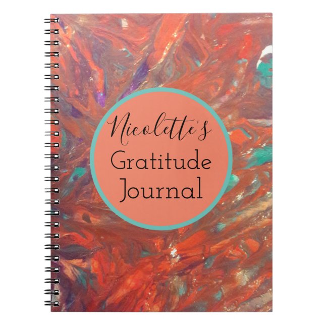 Personlig Modern Abstrakt Gratitude Journal Anteckningsbok (Framsidan)