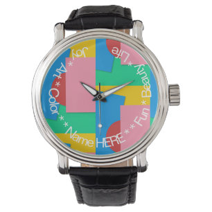 Personlig Modern Abstrakt Shape & Färg Art Armbandsur