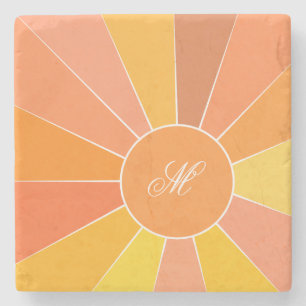 Personlig modern abstrakt sol design stenunderlägg