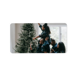 Personlig Modern Anpassningsbar-julfamiljfoto Adressetikett