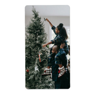 Personlig Modern Anpassningsbar-julfamiljfoto Fraktsedel