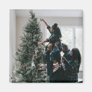 Personlig Modern Anpassningsbar-julfamiljfoto Magnet