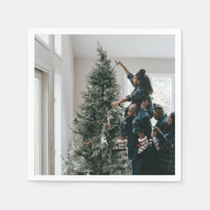 Personlig Modern Anpassningsbar-julfamiljfoto Pappersservett