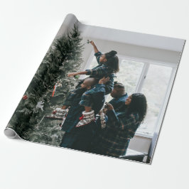 Personlig Modern Anpassningsbar-julfamiljfoto Presentpapper