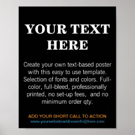 Personlig Modern Author Text Black Poster