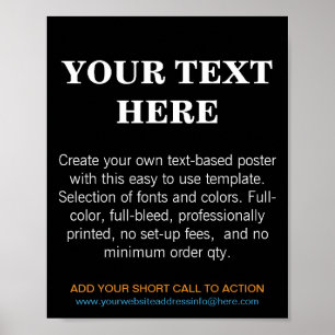 Personlig Modern Author Text Black Poster