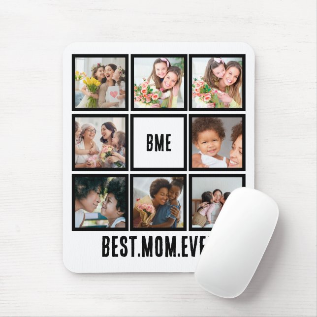 Personlig Modern Bästa Mamma någonsin, 8 fotokolla Musmatta (Med mus)