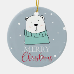 Personlig Modern Bear Simple Julgransprydnad Keramik