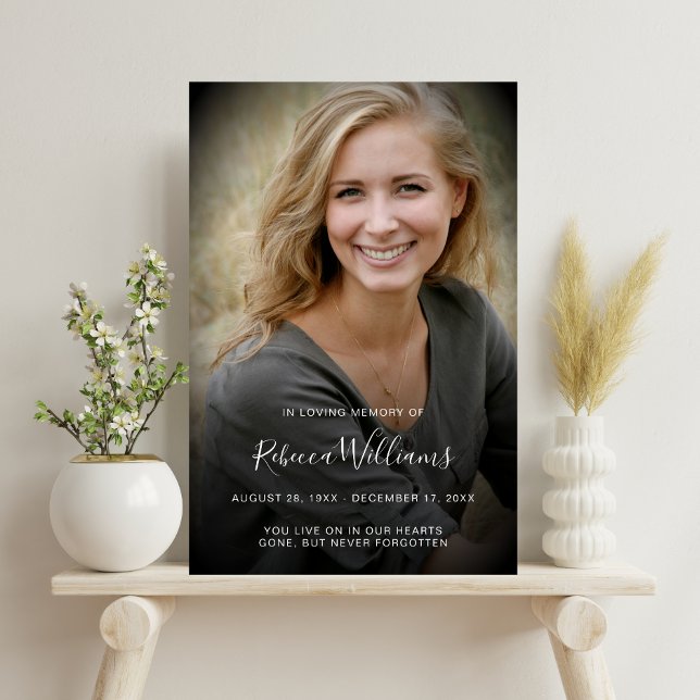 Personlig modern begravningsfirande poster (Photo Memorial Poster)