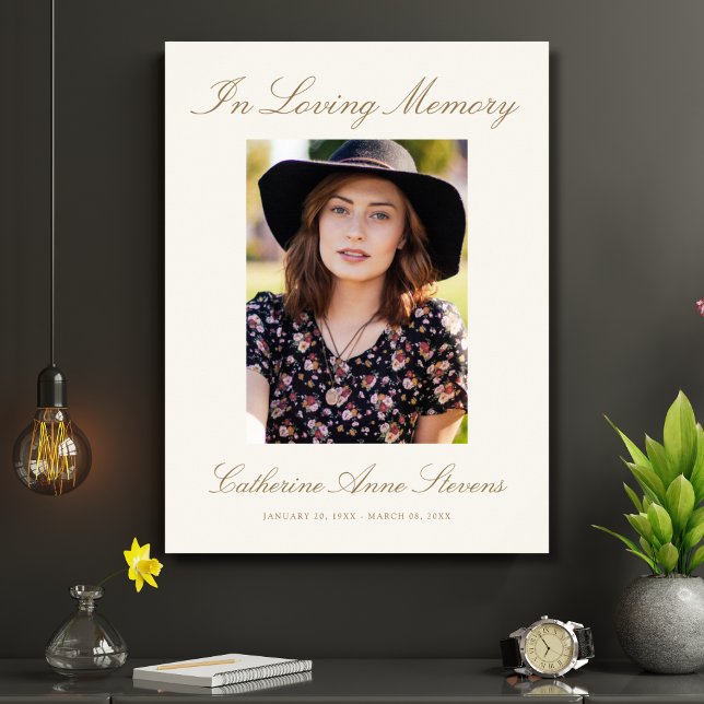 Personlig modern begravningsfirande poster (Photo Memorial Poster)