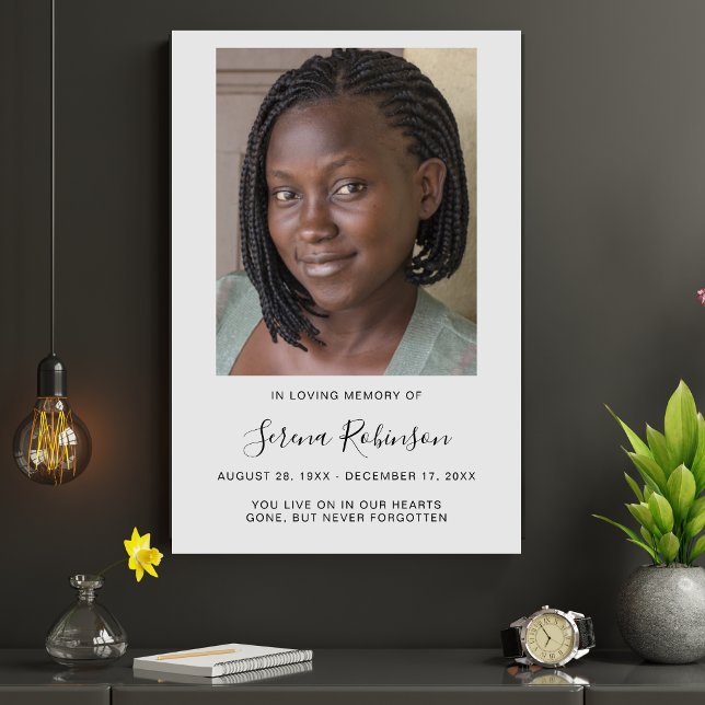 Personlig modern begravningsfirande poster (Photo Memorial Poster)