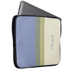Personlig Modern Blå Grön Kräm Färgblock Laptop Fodral