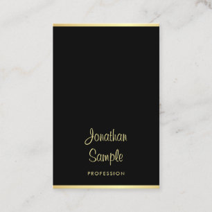 Personlig Modern Black Guld-Coola handskriven Visitkort