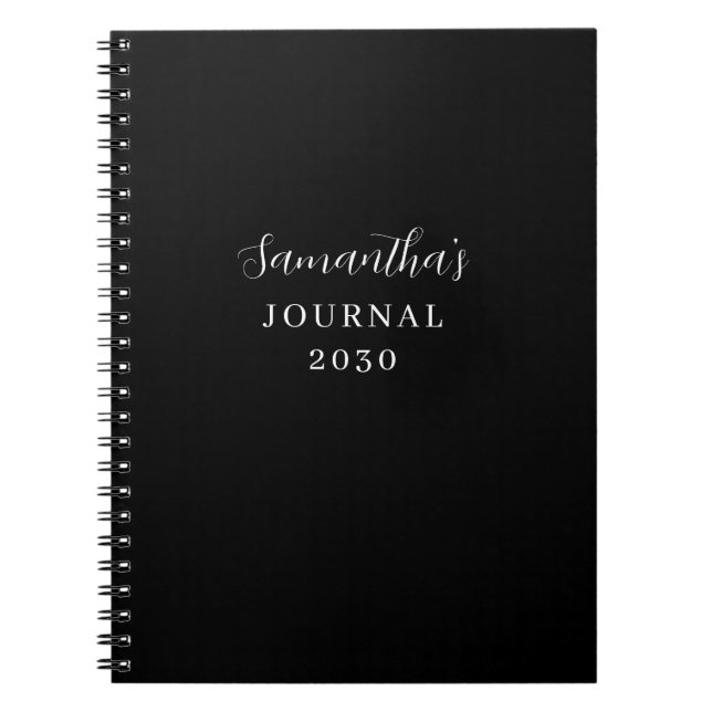 Personlig Modern Black Journal Anteckningsbok (Framsidan)