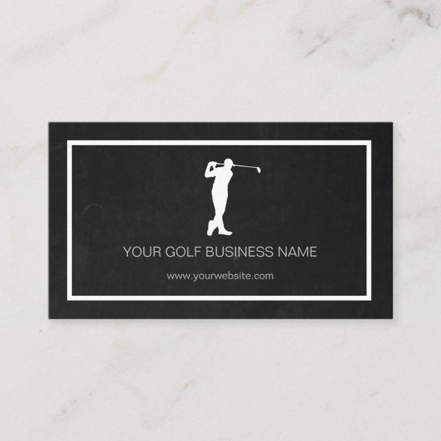 Personlig Modern Black Professionell Golf Busine Visitkort (Framsida)