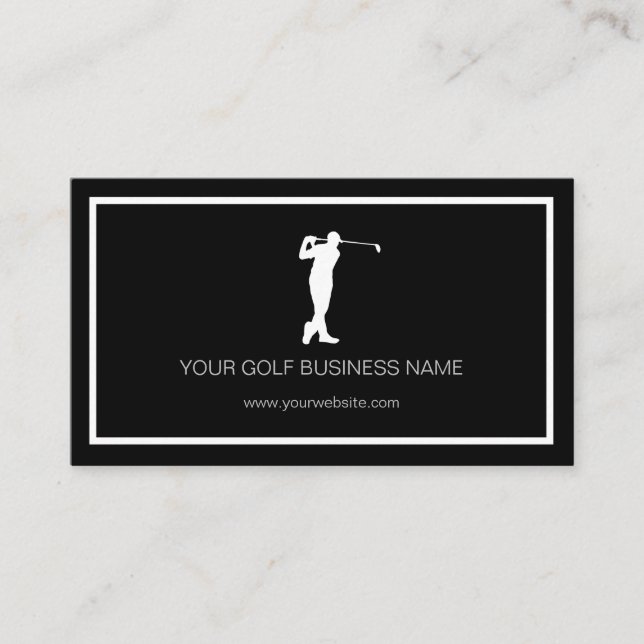 Personlig Modern Black Professionell Golf Busine Visitkort (Framsida)