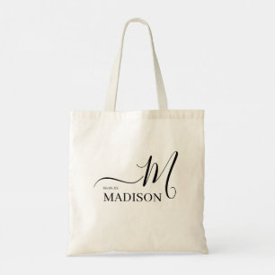 Personlig Modern Black Script Namn Tygkasse