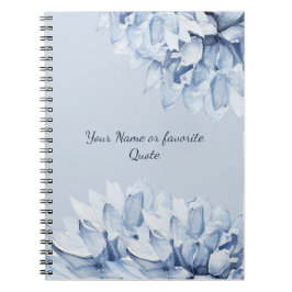 Personlig Modern Blommigt Dusty Blue Anteckningsbok