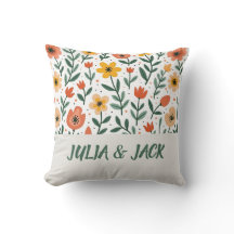 Personlig Modern Blommigt Pillow - lägg till ditt