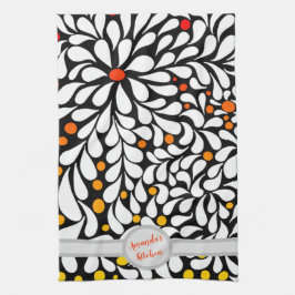 Personlig Modern blommor, varmt papper Kökshandduk