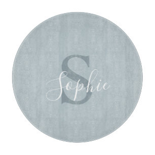 Personlig Modern Blue Family Namn Monogram