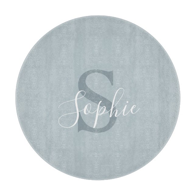 Personlig Modern Blue Family Namn Monogram (Framsidan)
