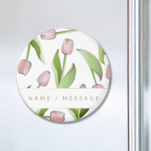 Personlig Modern Botanisk Rosa Tulpan