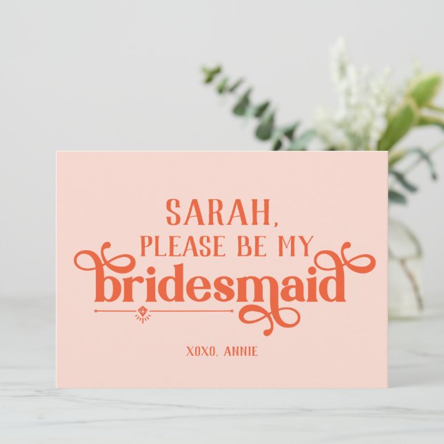 Personlig Modern Bridesmaid Frieri kort (Stående Fram)