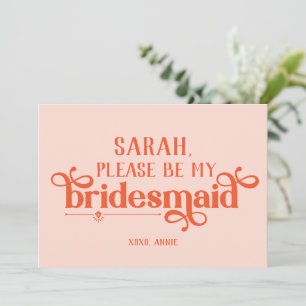 Personlig Modern Bridesmaid Frieri kort