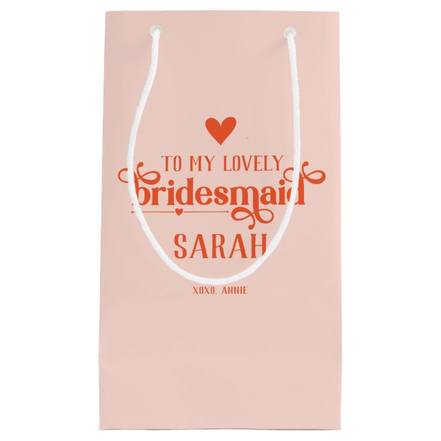 Personlig Modern Bridesmaid Gift Bag (Framsidan)