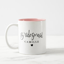 Personlig modern brudtärna vigsel kaffemugg