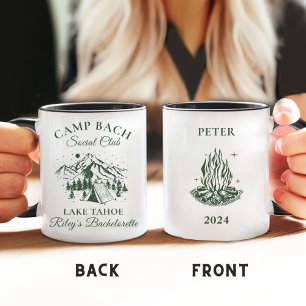 Personlig Modern Camp Bachelorette Party Kaffemugg