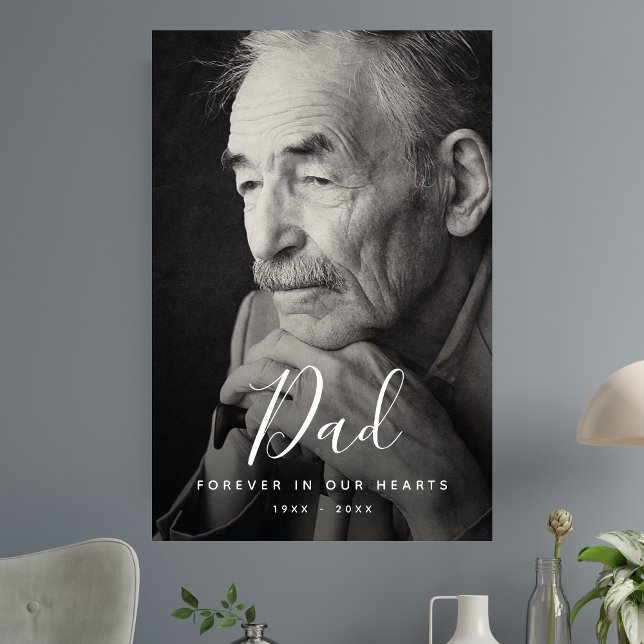 Personlig modern Celebration of Life begravning Poster (Dad Photo Memorial Poster)