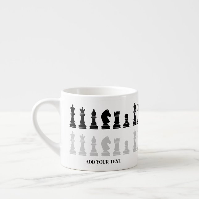 Personlig Modern Chess Biet-spel Espressomugg (Vänster)