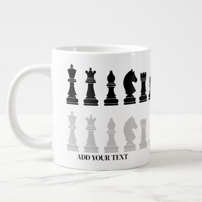 Personlig Modern Chess Biet-spel Jumbo Mugg (Vänster)