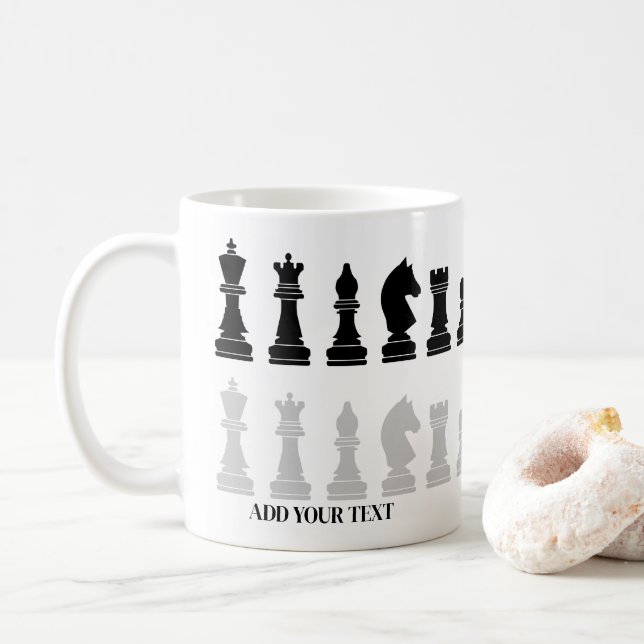 Personlig Modern Chess Biet-spel Kaffemugg (Med munk)