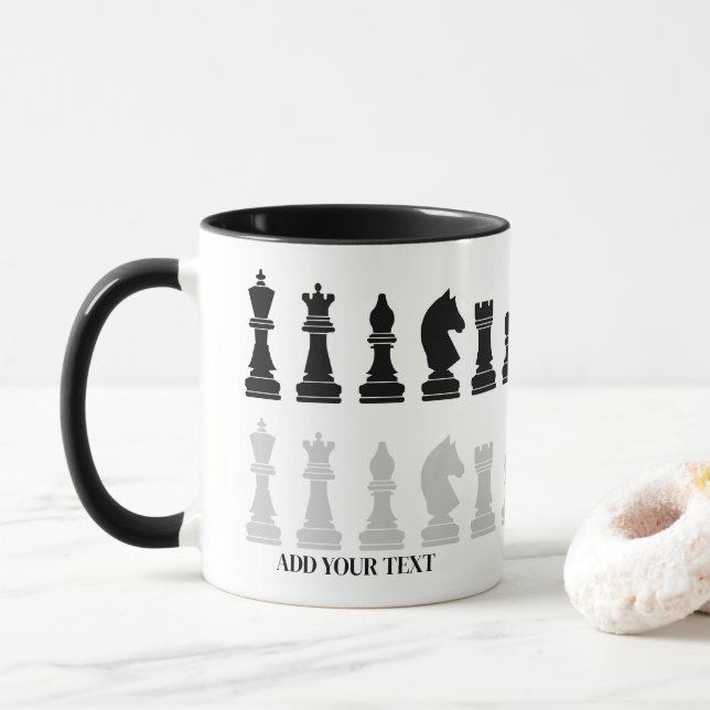 Personlig Modern Chess Biet-spel Mugg (Med munk)